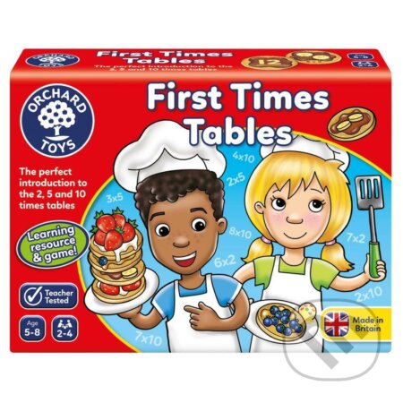Spoločenská hra: First Times Tables (Prvá násobilka) (Orchard Toys). Orchard Toys, 2023 Spoločenská hra: First Times Tables (Prvá násobilka) (Orchard Toys). Orchard Toys, 2023