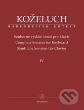 Kniha: Souborné vydání sonát pro klavír IV (Leopold Koželuh). Bärenreiter Praha, 2016 Kniha: Souborné vydání sonát pro klavír IV (Leopold Koželuh). Bärenreiter Praha, 2016