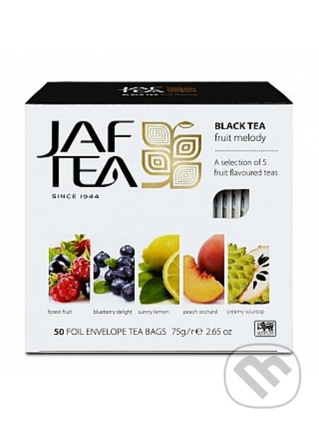Kávy a čaje: 2857 JAFTEA PF Fruit Melody prebal 50x1,5g (Jaftea). Jaftea, 2023 Kávy a čaje: 2857 JAFTEA PF Fruit Melody prebal 50x1,5g (Jaftea). Jaftea, 2023