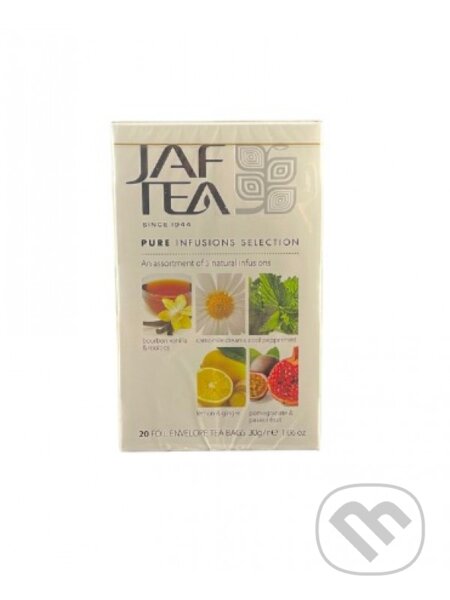 Kávy a čaje: 2883 JAFTEA Pure Infusions Selections prebal 20x1,5g (Jaftea). Jaftea, 2023 Kávy a čaje: 2883 JAFTEA Pure Infusions Selections prebal 20x1,5g (Jaftea). Jaftea, 2023
