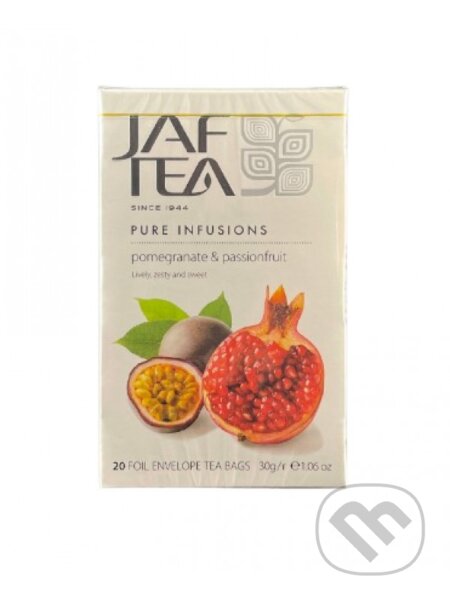 Kávy a čaje: 2884 JAFTEA Pomegranate & Passion prebal 20x1,5g (Jaftea). Jaftea, 2023 Kávy a čaje: 2884 JAFTEA Pomegranate & Passion prebal 20x1,5g (Jaftea). Jaftea, 2023