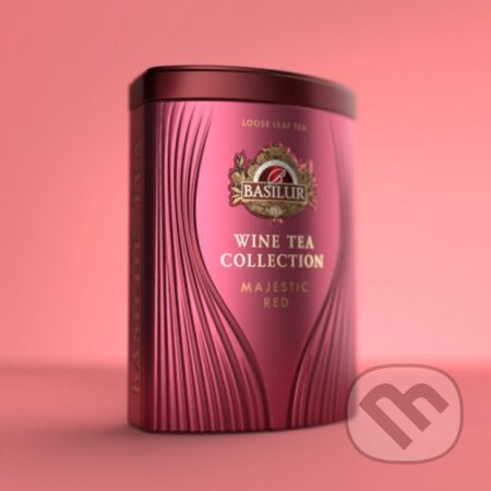 Kávy a čaje: BASILUR Wine Tea Majestic Red plech 75g (Bio - Racio). Bio - Racio, 2023 Kávy a čaje: BASILUR Wine Tea Majestic Red plech 75g (Bio - Racio). Bio - Racio, 2023