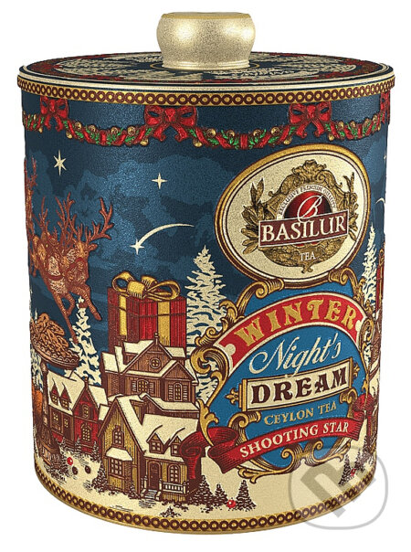Kávy a čaje: BASILUR Winter Night´s Dream Shooting Star plech 100g (Bio - Racio). Bio - Racio, 2023 Kávy a čaje: BASILUR Winter Night´s Dream Shooting Star plech 100g (Bio - Racio). Bio - Racio, 2023