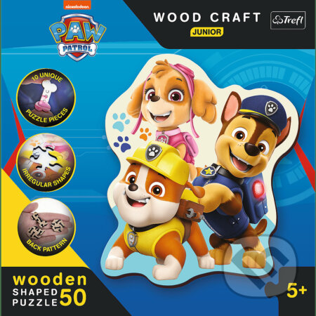 Puzzle: Trefl Drevené puzzle Junior 50 - Veselá Labková Patrola / Viacom PAW Patrol Mix 70% (Trefl). Trefl, 2023 Puzzle: Trefl Drevené puzzle Junior 50 - Veselá Labková Patrola / Viacom PAW Patrol Mix 70% (Trefl). Trefl, 2023