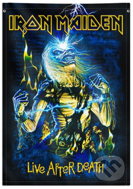 Textilný banner - vlajka na stenu Iron Maiden: Live After Death (Iron Maiden). Iron Maiden, 2023 Textilný banner - vlajka na stenu Iron Maiden: Live After Death (Iron Maiden). Iron Maiden, 2023