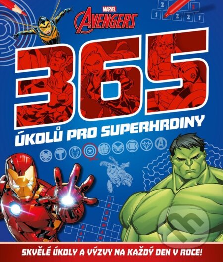 Kniha: Marvel Avengers: 365 úkolů pro superhrdiny (Autorský kolektiv). Egmont ČR, 2024 Kniha: Marvel Avengers: 365 úkolů pro superhrdiny (Autorský kolektiv). Egmont ČR, 2024