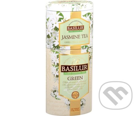 Kávy a čaje: BASILUR 2v1 Jasmine & Green plech 50g & 75g (Bio - Racio). Bio - Racio, 2023 Kávy a čaje: BASILUR 2v1 Jasmine & Green plech 50g & 75g (Bio - Racio). Bio - Racio, 2023