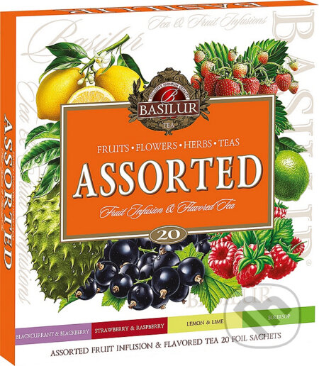 Kávy a čaje: BASILUR Assorted Fruit & Flavoured Tea 20 sáčkov (Bio - Racio). Bio - Racio, 2023 Kávy a čaje: BASILUR Assorted Fruit & Flavoured Tea 20 sáčkov (Bio - Racio). Bio - Racio, 2023