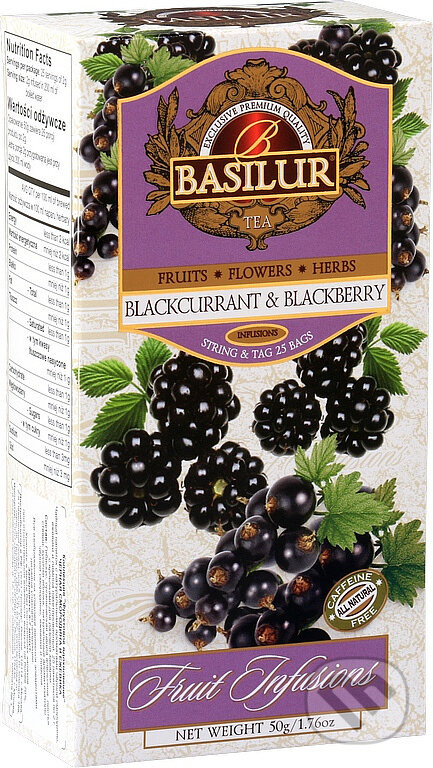 Kávy a čaje: BASILUR Fruit Blackcurrant & Blackberry 25x2g (Bio - Racio). Bio - Racio, 2023 Kávy a čaje: BASILUR Fruit Blackcurrant & Blackberry 25x2g (Bio - Racio). Bio - Racio, 2023