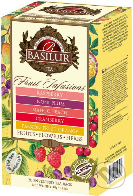 Kávy a čaje: BASILUR Fruit Infusions Assorted Vol. III.20x2g (Bio - Racio). Bio - Racio, 2023 Kávy a čaje: BASILUR Fruit Infusions Assorted Vol. III.20x2g (Bio - Racio). Bio - Racio, 2023