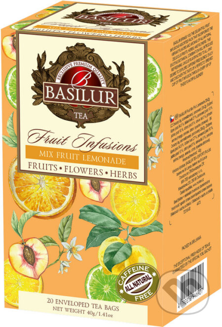 Kávy a čaje: BASILUR Fruit Mix Fruit Lemonade 20x2g (Bio - Racio). Bio - Racio, 2023 Kávy a čaje: BASILUR Fruit Mix Fruit Lemonade 20x2g (Bio - Racio). Bio - Racio, 2023
