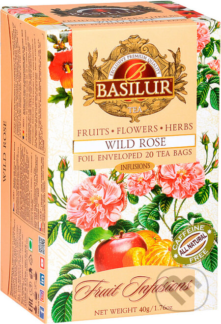 Kávy a čaje: BASILUR Fruit Wild Rose 20x2g (Bio - Racio). Bio - Racio, 2023 Kávy a čaje: BASILUR Fruit Wild Rose 20x2g (Bio - Racio). Bio - Racio, 2023