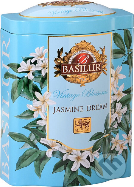 Kávy a čaje: BASILUR Vintage Blossoms Jasmine Dream plech 100g (Bio - Racio). Bio - Racio, 2023 Kávy a čaje: BASILUR Vintage Blossoms Jasmine Dream plech 100g (Bio - Racio). Bio - Racio, 2023