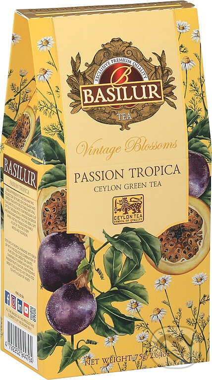 Kávy a čaje: BASILUR Vintage Blossoms Passion Tropica papier 75g (Bio - Racio). Bio - Racio, 2023 Kávy a čaje: BASILUR Vintage Blossoms Passion Tropica papier 75g (Bio - Racio). Bio - Racio, 2023