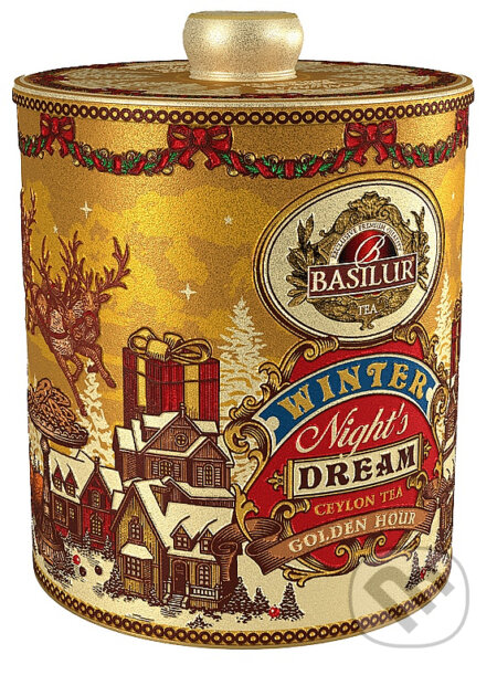 Kávy a čaje: BASILUR Winter Night´s Dream Golden Hour plech 100g (Bio - Racio). Bio - Racio, 2023 Kávy a čaje: BASILUR Winter Night´s Dream Golden Hour plech 100g (Bio - Racio). Bio - Racio, 2023