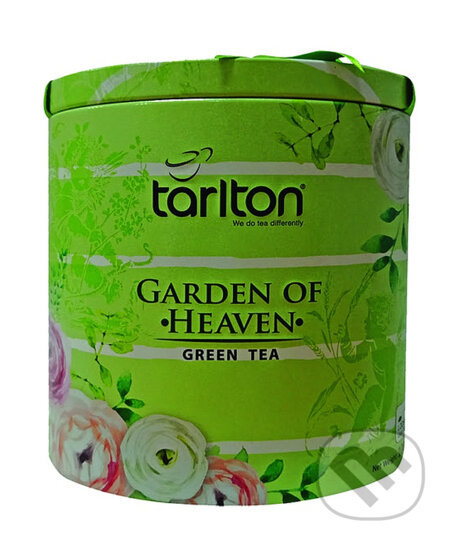 Kávy a čaje: TARLTON Green Tea Ribbon Garden Of Heaven plech 100g (Bio - Racio). Bio - Racio, 2023 Kávy a čaje: TARLTON Green Tea Ribbon Garden Of Heaven plech 100g (Bio - Racio). Bio - Racio, 2023