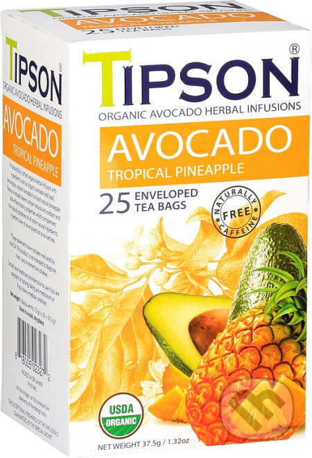 Kávy a čaje: TIPSON BIO Avocado Tropical Pineapple 25x1,5g (Bio - Racio). Bio - Racio, 2023 Kávy a čaje: TIPSON BIO Avocado Tropical Pineapple 25x1,5g (Bio - Racio). Bio - Racio, 2023