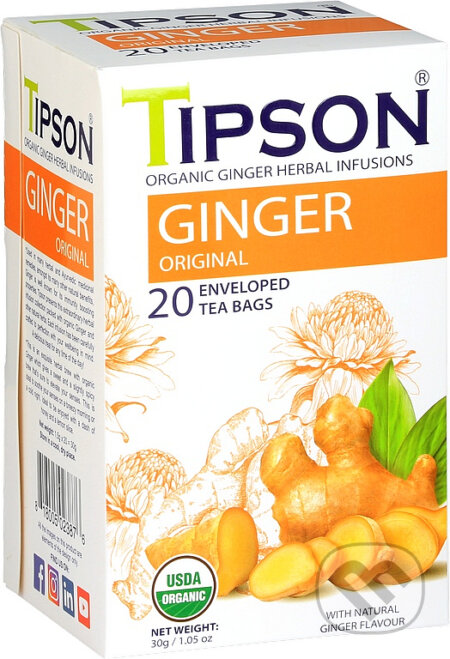 Kávy a čaje: TIPSON BIO Ginger Original 20x1,5g (Bio - Racio). Bio - Racio, 2023 Kávy a čaje: TIPSON BIO Ginger Original 20x1,5g (Bio - Racio). Bio - Racio, 2023