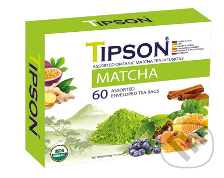 Kávy a čaje: TIPSON BIO Matcha Kazeta Variace 60x1,5g (Bio - Racio). Bio - Racio, 2023 Kávy a čaje: TIPSON BIO Matcha Kazeta Variace 60x1,5g (Bio - Racio). Bio - Racio, 2023