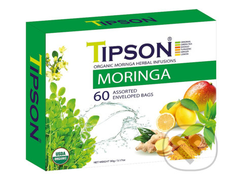 Kávy a čaje: TIPSON BIO Moringa Kazeta Variace 60x1,5g (Bio - Racio). Bio - Racio, 2023 Kávy a čaje: TIPSON BIO Moringa Kazeta Variace 60x1,5g (Bio - Racio). Bio - Racio, 2023