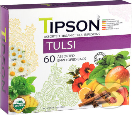 Kávy a čaje: TIPSON BIO Tulsi Assorted 60x1,2g (Bio - Racio). Bio - Racio, 2023 Kávy a čaje: TIPSON BIO Tulsi Assorted 60x1,2g (Bio - Racio). Bio - Racio, 2023