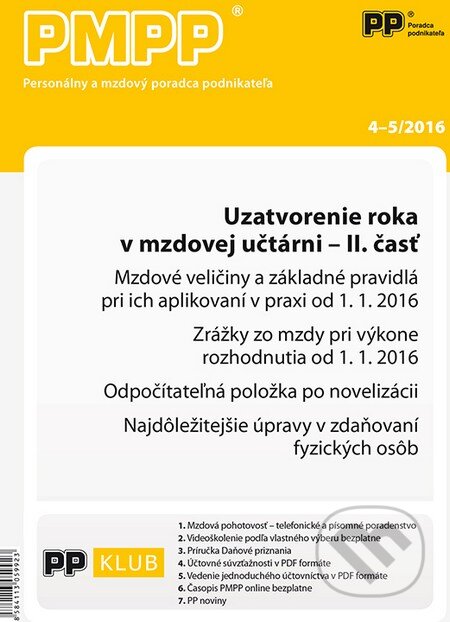 PMPP 4-5/2016 (Poradca podnikateľa). Poradca podnikateľa, 2016 PMPP 4-5/2016 (Poradca podnikateľa). Poradca podnikateľa, 2016