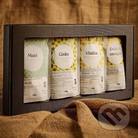 Kávy a čaje: Darčekový set: sypané čaje VITALITA - Ginko, Maté, Dobi si energiu, Vitalita (Pure Way). Pure Way Kávy a čaje: Darčekový set: sypané čaje VITALITA - Ginko, Maté, Dobi si energiu, Vitalita (Pure Way). Pure Way