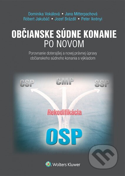 Kniha: Občianske súdne konanie po novom (Dominika Vokálová, Jana Mitterpachová a kolektiv). Wolters Kluwer, 2016 Kniha: Občianske súdne konanie po novom (Dominika Vokálová, Jana Mitterpachová a kolektiv). Wolters Kluwer, 2016