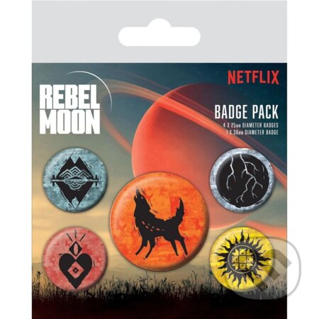 Sada odznakov Rebel Moon - Character Icons (Pyramid International). Pyramid International, 2024 Sada odznakov Rebel Moon - Character Icons (Pyramid International). Pyramid International, 2024