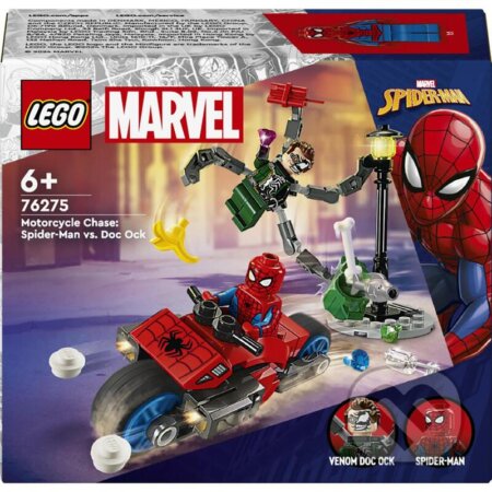 Spoločenská hra: LEGO® Marvel 76275 Naháňačka na motorke: Spider-Man vs. Doc Ock (LEGO). LEGO, 2024 Spoločenská hra: LEGO® Marvel 76275 Naháňačka na motorke: Spider-Man vs. Doc Ock (LEGO). LEGO, 2024