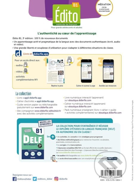 Edito B1 - 3ème édition - Livre + didierfle.app: Nouvelle Edition 2023, Didier