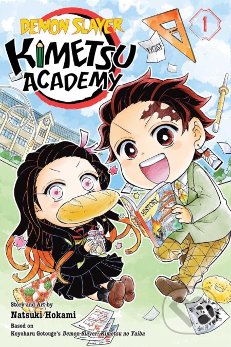Kniha: Demon Slayer: Kimetsu Academy 1 (Koyoharu Gotouge a Natsuki Hokami). Viz Media, 2023 Kniha: Demon Slayer: Kimetsu Academy 1 (Koyoharu Gotouge a Natsuki Hokami). Viz Media, 2023
