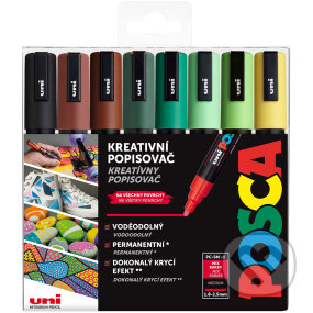 Posca sada popisovačů PC-5M - Earth 1,8 - 2,5 mm (mix zemitých tónů 8 ks) (OFFICE LINE). OFFICE LINE Posca sada popisovačů PC-5M - Earth 1,8 - 2,5 mm (mix zemitých tónů 8 ks) (OFFICE LINE). OFFICE LINE