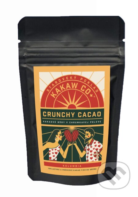 Kávy a čaje: Crunchy cacao - kakaové bôby v chrumkavej poleve (Kakaw Co+). Kakaw Co+, 2023 Kávy a čaje: Crunchy cacao - kakaové bôby v chrumkavej poleve (Kakaw Co+). Kakaw Co+, 2023
