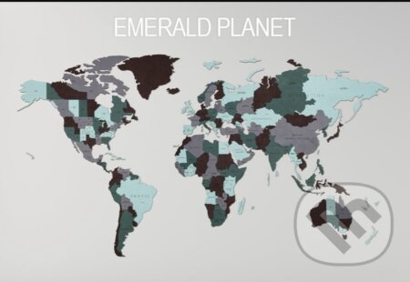 Svetová mapa Emerald Planet (veľkosť M), ECO WOOD ART