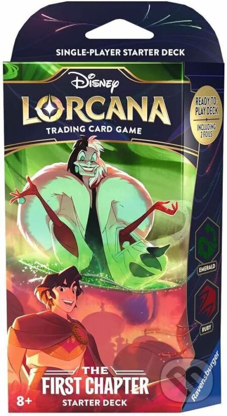 Společenská hra: Disney Lorcana: The First Chapter - Emerald & Ruby Starter Deck (Ravensburger). Ravensburger, 2024 Společenská hra: Disney Lorcana: The First Chapter - Emerald & Ruby Starter Deck (Ravensburger). Ravensburger, 2024