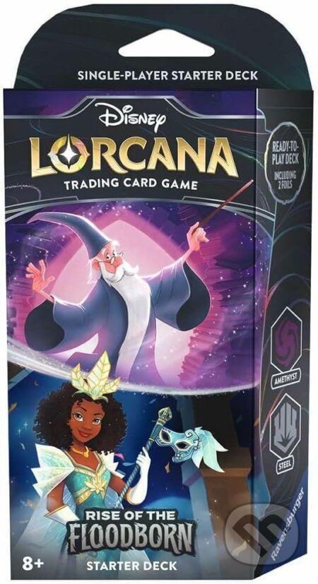 Společenská hra: Disney Lorcana: Rise of the Floodborn - Amethyst & Steel Starter Deck (Ravensburger). Ravensburger, 2024 Společenská hra: Disney Lorcana: Rise of the Floodborn - Amethyst & Steel Starter Deck (Ravensburger). Ravensburger, 2024