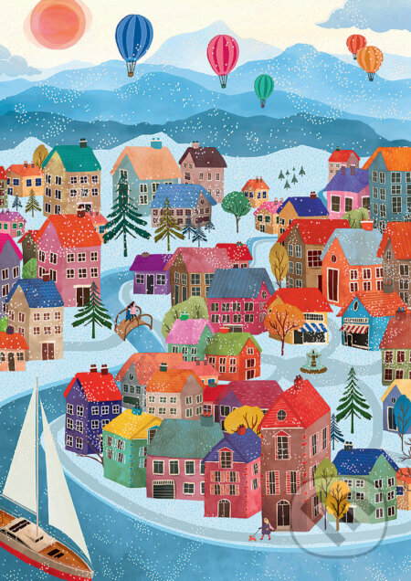 Puzzle: Zimná dedina (Heln.illustration). Pieces & Peace Puzzle: Zimná dedina (Heln.illustration). Pieces & Peace