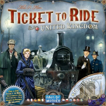 Spoločenská hra: Ticket to Ride Map Collection: United Kingdom & Pennsylvania (Alan R. Moon). Days of Wonder, 2015 Spoločenská hra: Ticket to Ride Map Collection: United Kingdom & Pennsylvania (Alan R. Moon). Days of Wonder, 2015