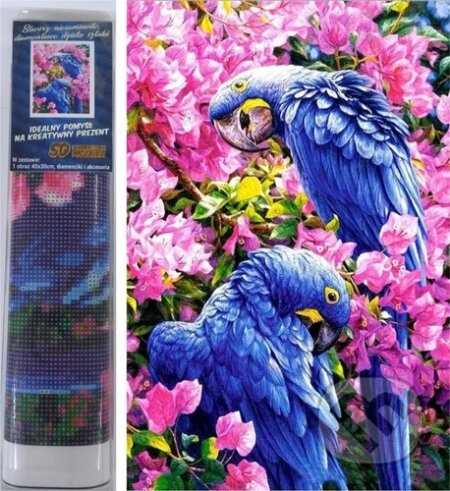 Diamantové malování Modří papoušci, Norimpex