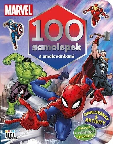 Kniha: 100 samolepek s omalovánkami Marvel (Jiří Models). Jiří Models, 2024 Kniha: 100 samolepek s omalovánkami Marvel (Jiří Models). Jiří Models, 2024