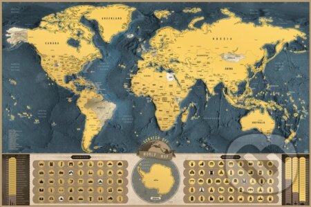 Stírací mapa světa EN - coffee edice XXL, Giftio, 2024
