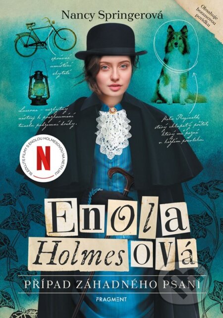 Kniha: Enola Holmesová: Případ záhadného psaní (Nancy Springer). Nakladatelství Fragment, 2024 Kniha: Enola Holmesová: Případ záhadného psaní (Nancy Springer). Nakladatelství Fragment, 2024