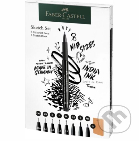 PITT umelecké fixky + Skicár, Faber-Castell