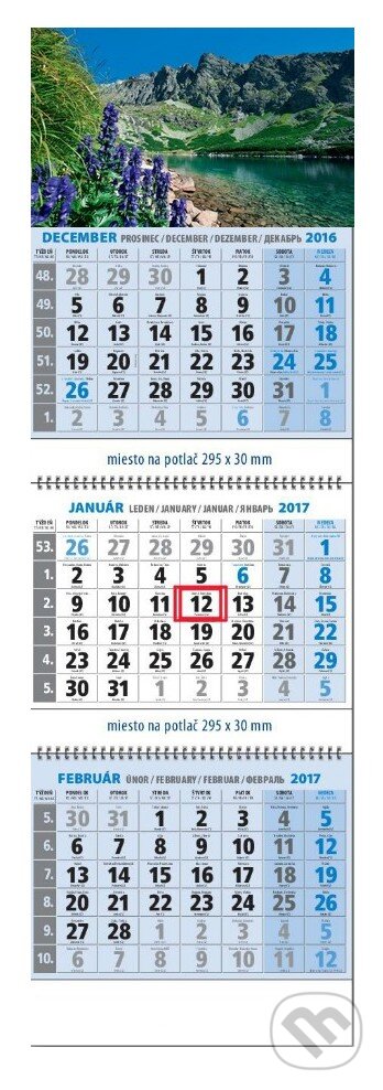 Klasický 3-mesačný kalendár 2017 s motívom hôr (Spektrum grafik). Spektrum grafik, 2016 Klasický 3-mesačný kalendár 2017 s motívom hôr (Spektrum grafik). Spektrum grafik, 2016