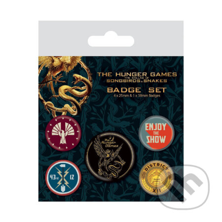 Sada odznakov The Hunger Games: The Ballad of Songbirds and Snakes (Pyramid International). Pyramid International, 2024 Sada odznakov The Hunger Games: The Ballad of Songbirds and Snakes (Pyramid International). Pyramid International, 2024