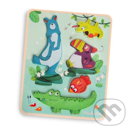 Puzzle: Senzorické vkládací puzzle Jungle (Moulin Roty). Moulin Roty Puzzle: Senzorické vkládací puzzle Jungle (Moulin Roty). Moulin Roty