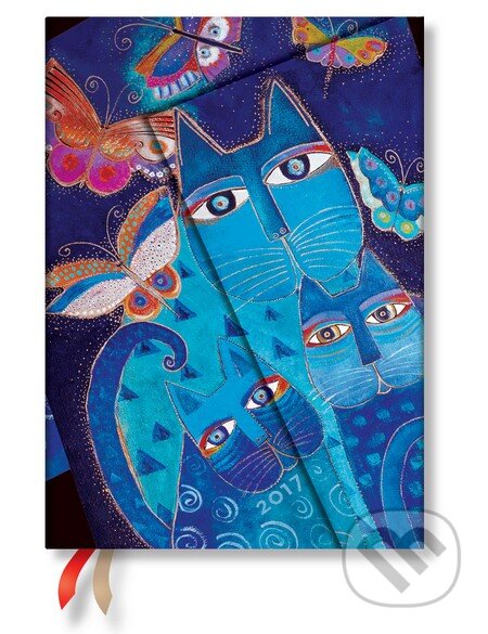 Paperblanks - diár Blue Cats & Butterflies 2017, Paperblanks, 2016
