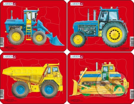 Puzzle: Traktor, nákladiak, bager, buldozér (Z1) (Larsen). Larsen Puzzle: Traktor, nákladiak, bager, buldozér (Z1) (Larsen). Larsen