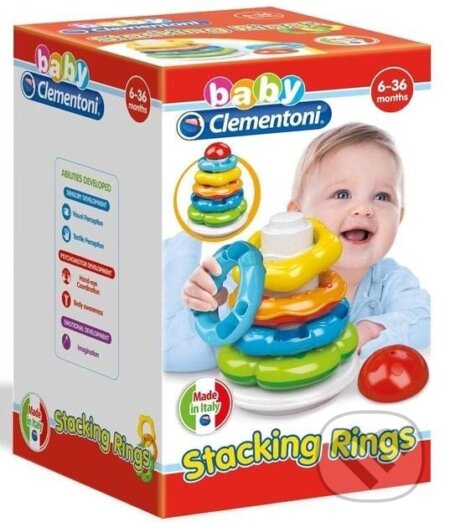 Spoločenská hra: Barevné stohovací kroužky (Play For Future) (Clementoni). Clementoni, 2024 Spoločenská hra: Barevné stohovací kroužky (Play For Future) (Clementoni). Clementoni, 2024